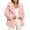 Pink, variant on IWRICH Women's Fluffy Jacket Long Sleeve Lapel Furry Winter Jackets Shaggy Parka Short Coat Yellow XL