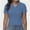 Deep blue, variant on Women's Summer Short Sleeve Shirt V-Neck Collar Pullover Tops Lightweight Knit Polo Shirt