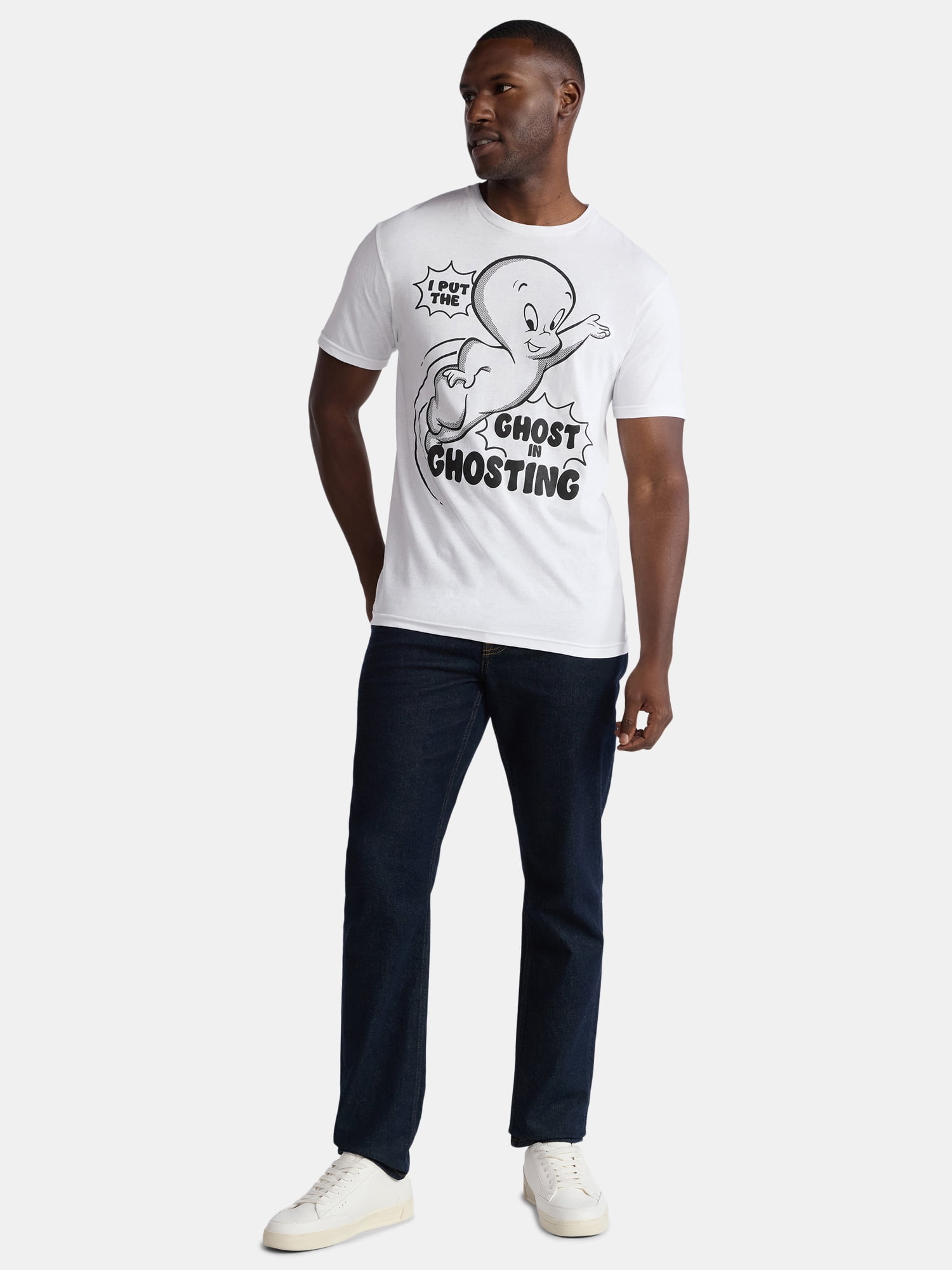 Casper The Friendly Ghost, Men's & Big Men's Halloween Graphic Tee, Call Me, Sizes XS-3XL