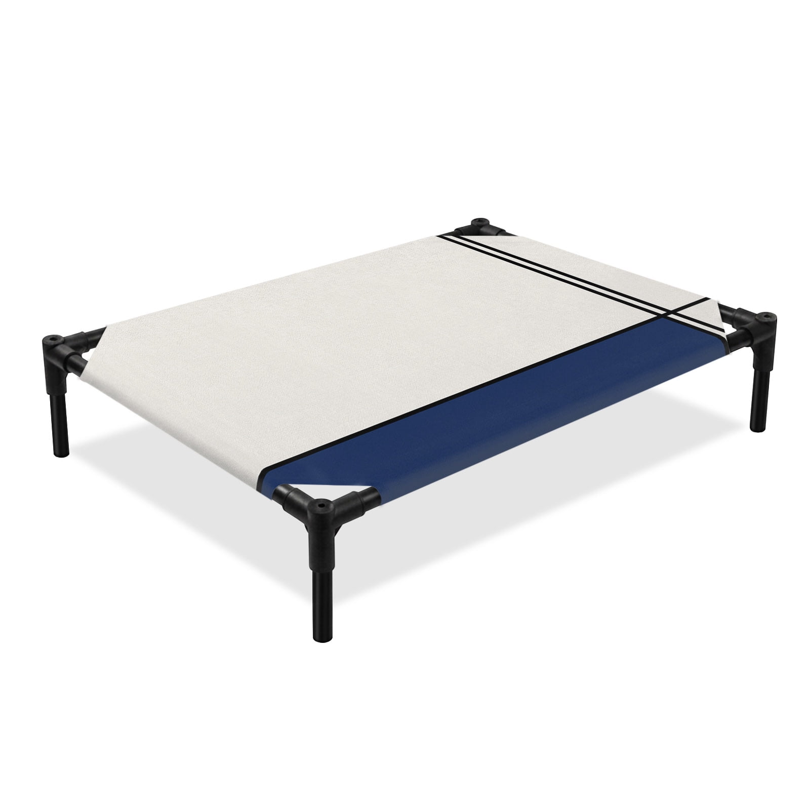 Summer Ocean Elevated Dog Bed Abstract Blue Water Cooling Breathable Outdoor Raised Dog Cot Bed with Metal Frame Non-Slip Feet for Large Dog 28x22in