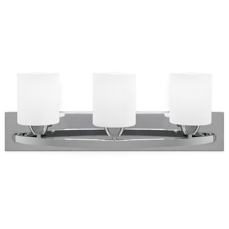Best Choice Products 3-Light Vanity Wall Sconce Lighting Fixture for Home, Bathroom, Bedroom with Frosted Glass,