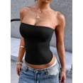 thumbnail image 6 of Womens Tube Tops Strapless Crop Tops Basic Backless Sleeveless Going Out 2026 Spring Summer Clothes Black XL, 6 of 7