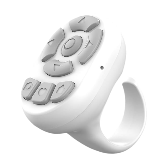 Mini ratón de desplazamiento portátil recargable con Bluetooth y control remoto inalámbrico con punta de dedo Blanco