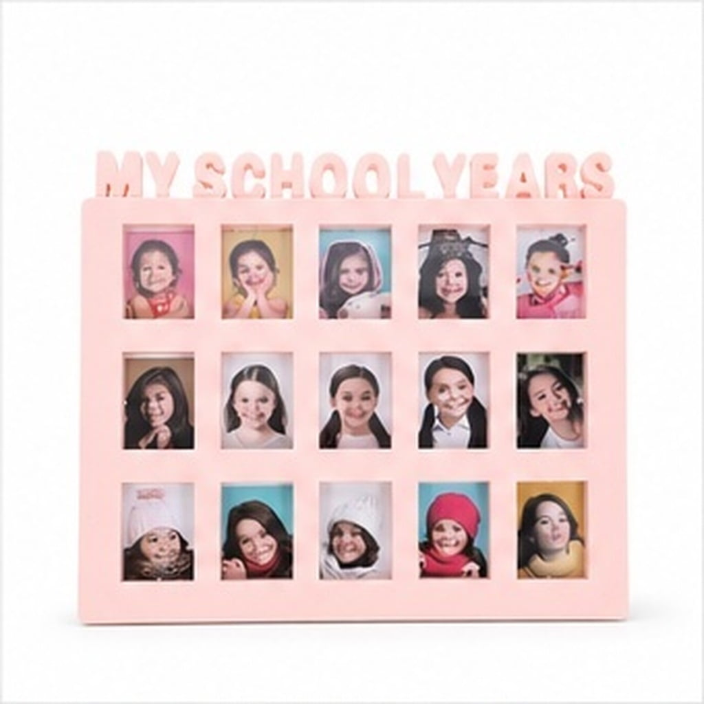 Clispeed Pink School Years Photo Display Frame Tabletop Picture Frame for Home Use