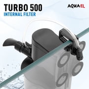 Aquael Turbo 500 Internal Aquarium Filter, 132 GPH, Mechanical & Biological Filtration, for Freshwater Tanks Up to 40 gal