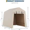 thumbnail image 6 of EastVita 6x8 FT Portable Outdoor Storage Shed with 2 Roll-Up Zipper Doors Vents Khaki, 6 of 7