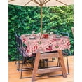 thumbnail image 3 of Outdoor Tablecloth with Umbrella Hole and Zipper 60 x 84 Inch Retro Flowers Abstract Paisley Pink Table Cover for Rectangular Tables Waterproof Tabletop Collection for Patio Garden Picnic Camping, 3 of 5
