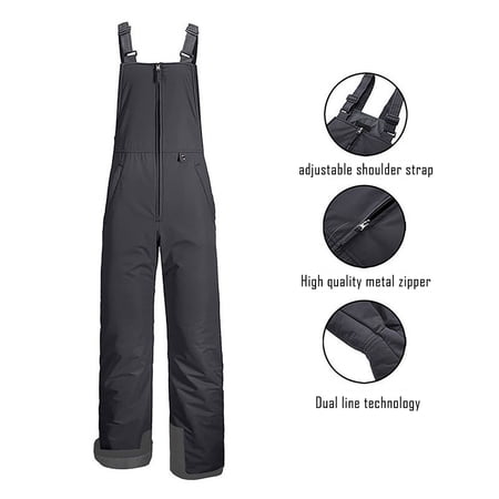 Timegard Womens Overalls Adjustable Strap Zipper Straight Leg Snowboard Pants Rompers Windproof Ski Jumpsuit