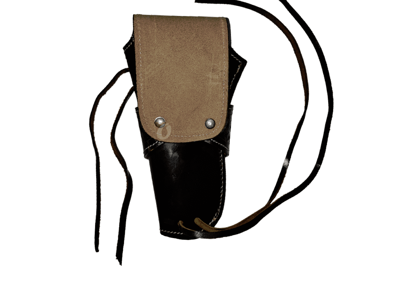 Leather Holster Long Barrel Revolver Pistol Fit Waffle Tooled Black - Right Hand