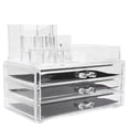 thumbnail image 3 of Cosmetic Organizer Drawer – Clear Acrylic Makeup Storage with Lids, Space Saving Desk Organizer for Beauty Essentials, 3 of 5