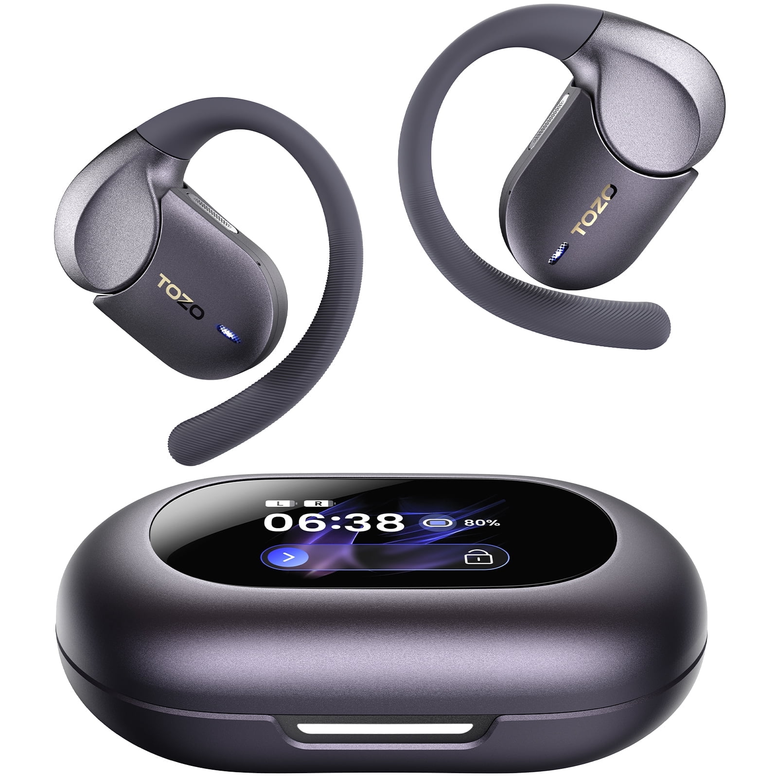 TOZO Open X2 Pro AI Assistant & Translation Open Ear Earbuds, Bluetooth 6.0, Motion/Voice Control, Dual-Axis Adjustment, 36H, Stereo Bass, Waterproof Lightweight Sports Headphones for Workout, Office