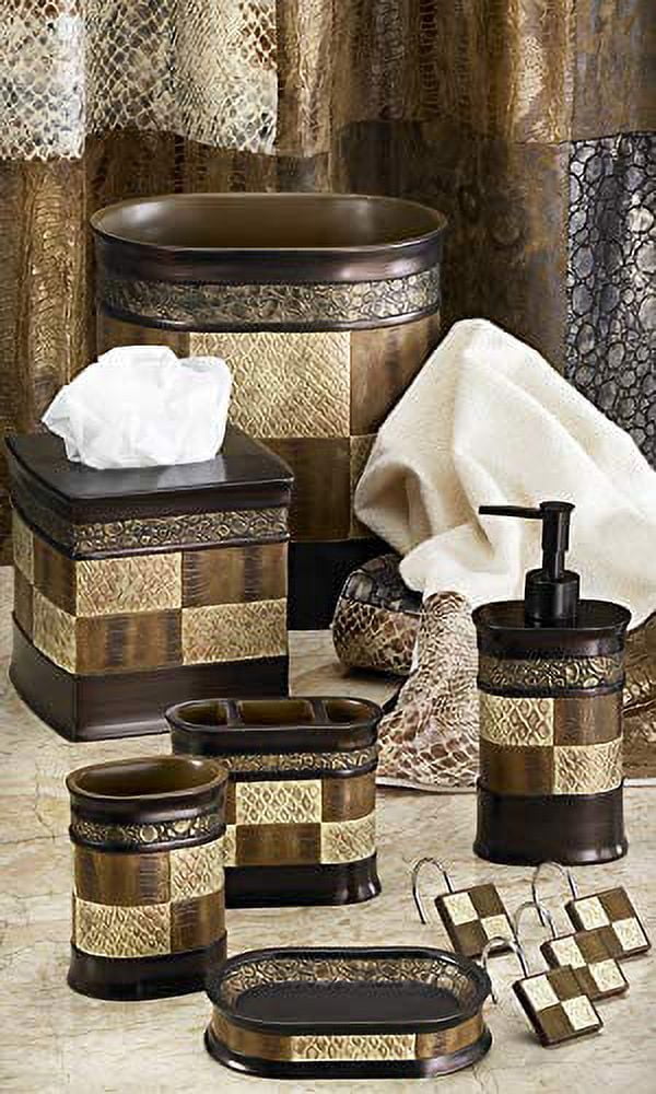 Zahari Home Zambia Stylish Waste Basket Modern Classic Luxury Decor Animal Print Western Design Trash Can
