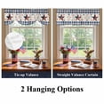thumbnail image 6 of 4th of Tie Up Valances Curtain, Adjustable Kitchen July Patriot Red Texas Stars Blue Plaid Valances for Windows Decor, Rod Pocket Short Curtains Set for Bedroom/Bathroom, 60"x18", 6 of 9