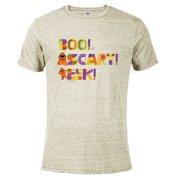 Disney and Pixar Halloween Boo! Scary! Eek! Jack-Jack & Dug - Short Sleeve Blended T-Shirt for Adults - Customized-Putty Snow Heather