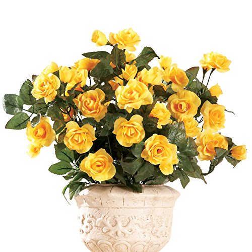 Floral Rose Bushes Set Of 3 Yellow