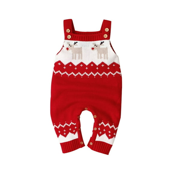 MANHUJI Toddler Pajamas Newborn Infant Baby Christmas Santa Cartoon Plush Romper Xmas Knit Jumpsuit Baby Sleepers 3-6 Months Boy Clothes Baby Clothing (Red,70)