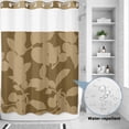 thumbnail image 2 of No Hook Shower Curtain, Brown Floral Silhouette Shower Curtains for Bathroom with See Through Top Window, Spring Farmhouse Vintage Flowers Waterproof & Washable Bath Curtain Stall 48"x72", 2 of 9
