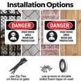 thumbnail image 3 of (2 Pack) High Noise Area Wear Ear Protection OSHA Danger Sign 24 Inch X 18 Inch Indoor / Outdoor Rust-Free Aluminum Metal Signs for Workplace, Workshop, and Construction Site, Made in, 3 of 8