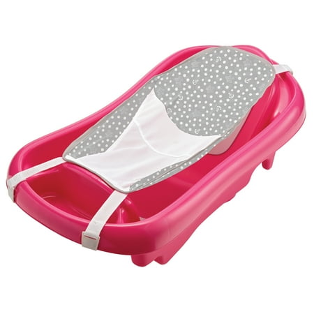 The First Years Sure Comfort Newborn to Toddler Baby Bath Tub, Infant Bath Tub, Pink