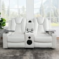 thumbnail image 6 of Chicago Deluxe Theater Style Motion Loveseat with LED Lights-Color:White,Fabric:Air Leather, 6 of 11