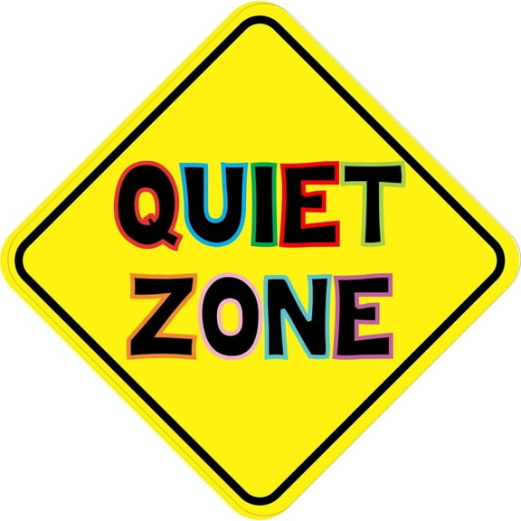 4.5in x 4.5in Quiet Zone Sign Vinyl Bumper magnet magnetic magnets Car