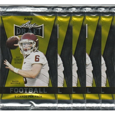 2009 Ud Football - 2018 Leaf Draft Football 5 Unopened Packs (5 Cards each)