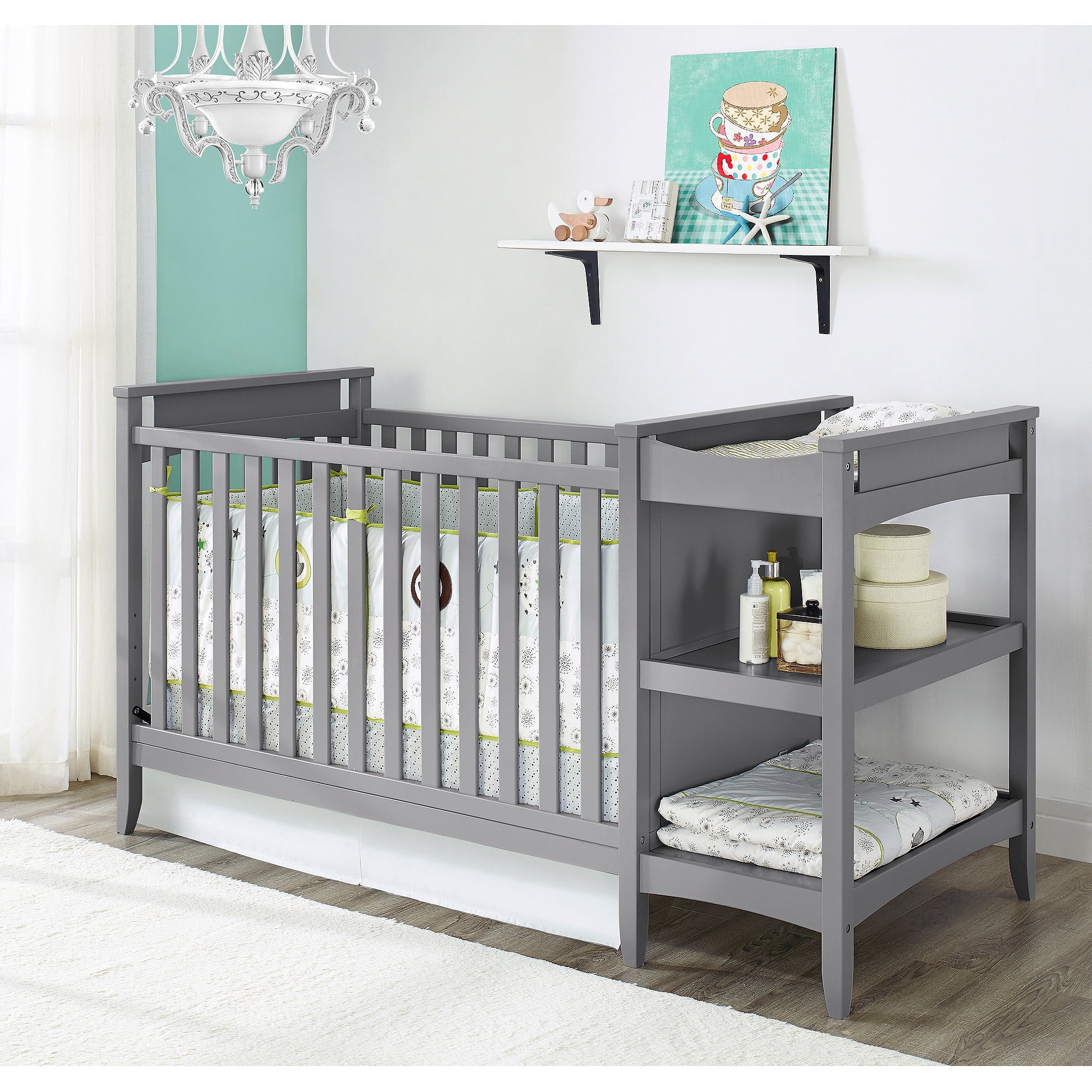 Baby Relax Emma 2 In 1 Crib N Changer Combo Gray Walmart Com