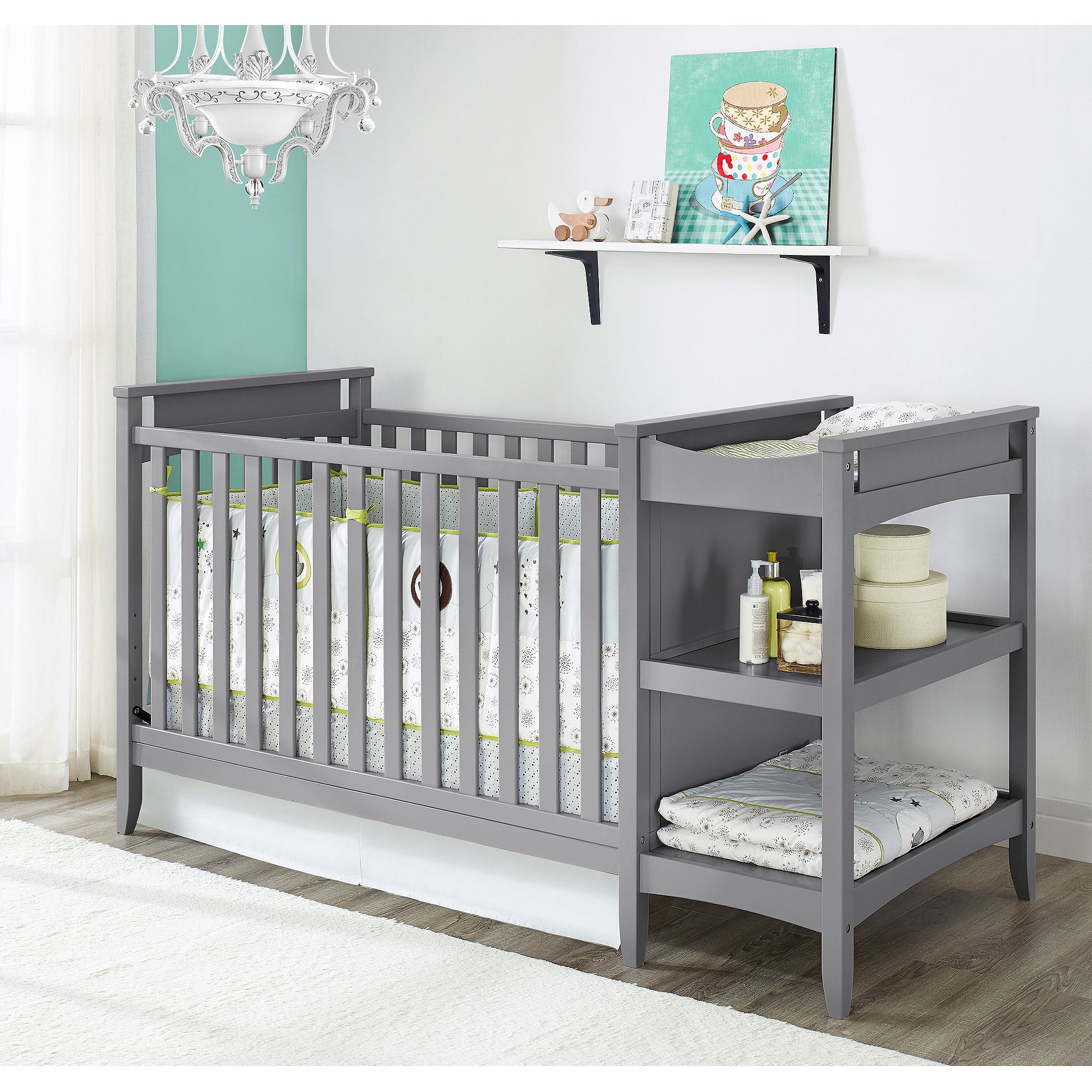 baby crib and changing table set