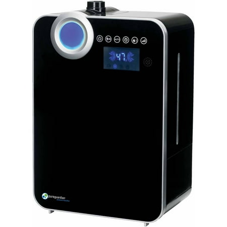 Electronic Auto Shut Off Timers - PureGuardian Ultrasonic Warm and Cool Mist Humidifier, Large Room, Home, Office, Easy Quiet Operation, Digital Display, Auto Humidistat, Timer, Auto Shut-Off, Pure Guardian H8000B