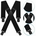 thumbnail image 4 of MENDENG Black Suspenders for Men Heavy Duty Clips 2" Adjustable X Back Suspender Wedding Gifts, 4 of 5