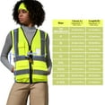 thumbnail image 3 of Chaleco de seguridad A-SAFETY para mujer con cierre de cremallera reflectante amarillo S, 3 of 5