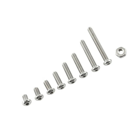 

M2.5 A2 Stainless Steel Hex Socket Screws Bolt and Hex Nuts Assortment(Button head)