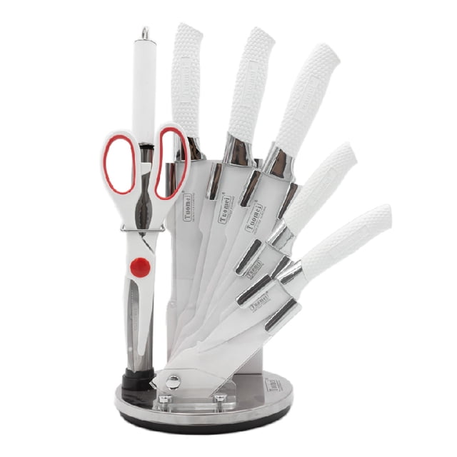 Juego De Cuchillos De Acero Inoxidable 8 Piezas Blanco