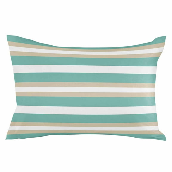 Turquoise Khaki Striped Throw Pillow Cover 20 x 36 Inch Decorative Pillow Cover Modern Minimalism Abstract Art Lumbar Pillowcase Seasonal Rectangle Cushion Case for Couch Sofa Bed Living Room
