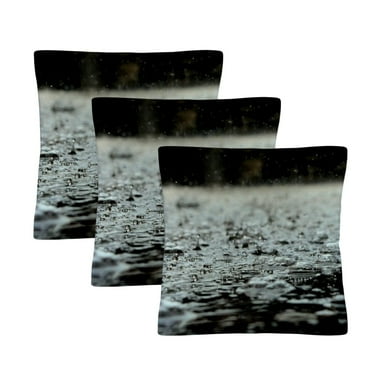18x18 Inch Linen-Like Pillow Covers, Raindrop Close-Up Print, 6-Pack, Modern Decor for Sofa, Bed, or Chair, Soft & Durable