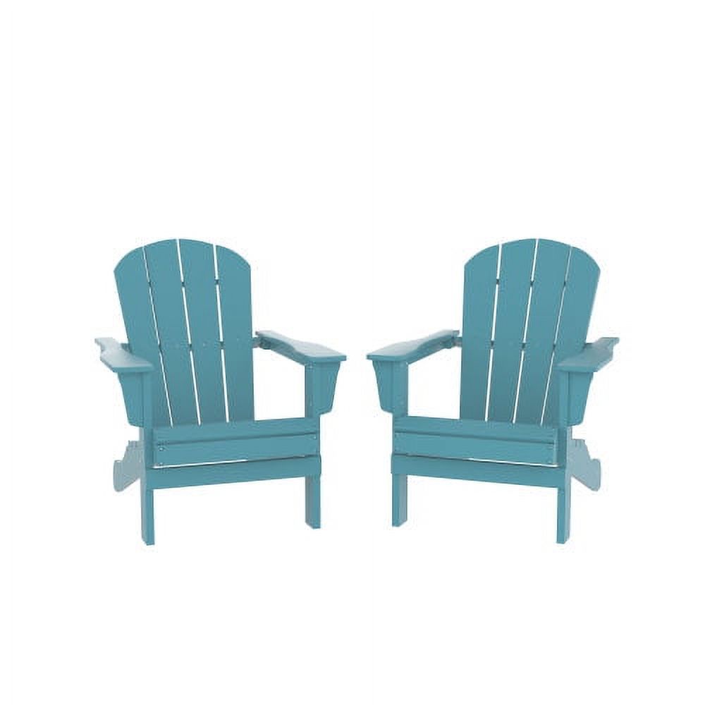 HDPE Adirondack Chair Set of 2, Sunlight Resistant no Fading Snowstorm Resistant, Outdoor Chair, Adirondack Chair, for Fire Pits Decks Gardens, Campfire Chairs, Blue - image 5 of 6