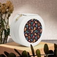 thumbnail image 6 of Yiaed Cute Animals Print Travel Jewelry Case Bridesmaid Gift Boxes Jewelry Travel Organizer Small Round Jewelry Box Mini Storage-White, 6 of 7