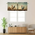 thumbnail image 2 of Rooster Kitchen Curtain Valances Farm Animal Flowers Chicken Floral Retro Country Thermal Insulated Room Darkening Curtain for Dinning Room 54 by 18 in, 1 Panel, 2 of 6