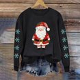 thumbnail image 2 of Atogsazn Women's Santa Christmas Sweatshirt Oversized Fleece Long Sleeve Pullover Sweater Fall Clothing Tops 01-Black XS Fashion, 2 of 8