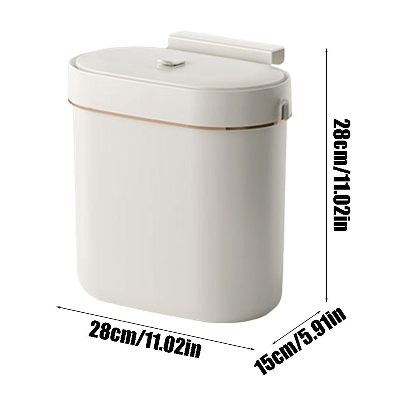 2 Gallon Kitchen Compost Bin for Counter Top or Under Sink, Hanging Small Kitchen Trash Can with Lid, Wall Mounted Waste Basket Bin Garbage Can for Bathroom