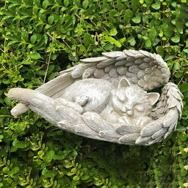 Colección de estatuas de perro / gato de ángel rdín, resina y piedra decorativa para jardín, regalo para el hogar, decoración al ai Macarena estatua de ángel