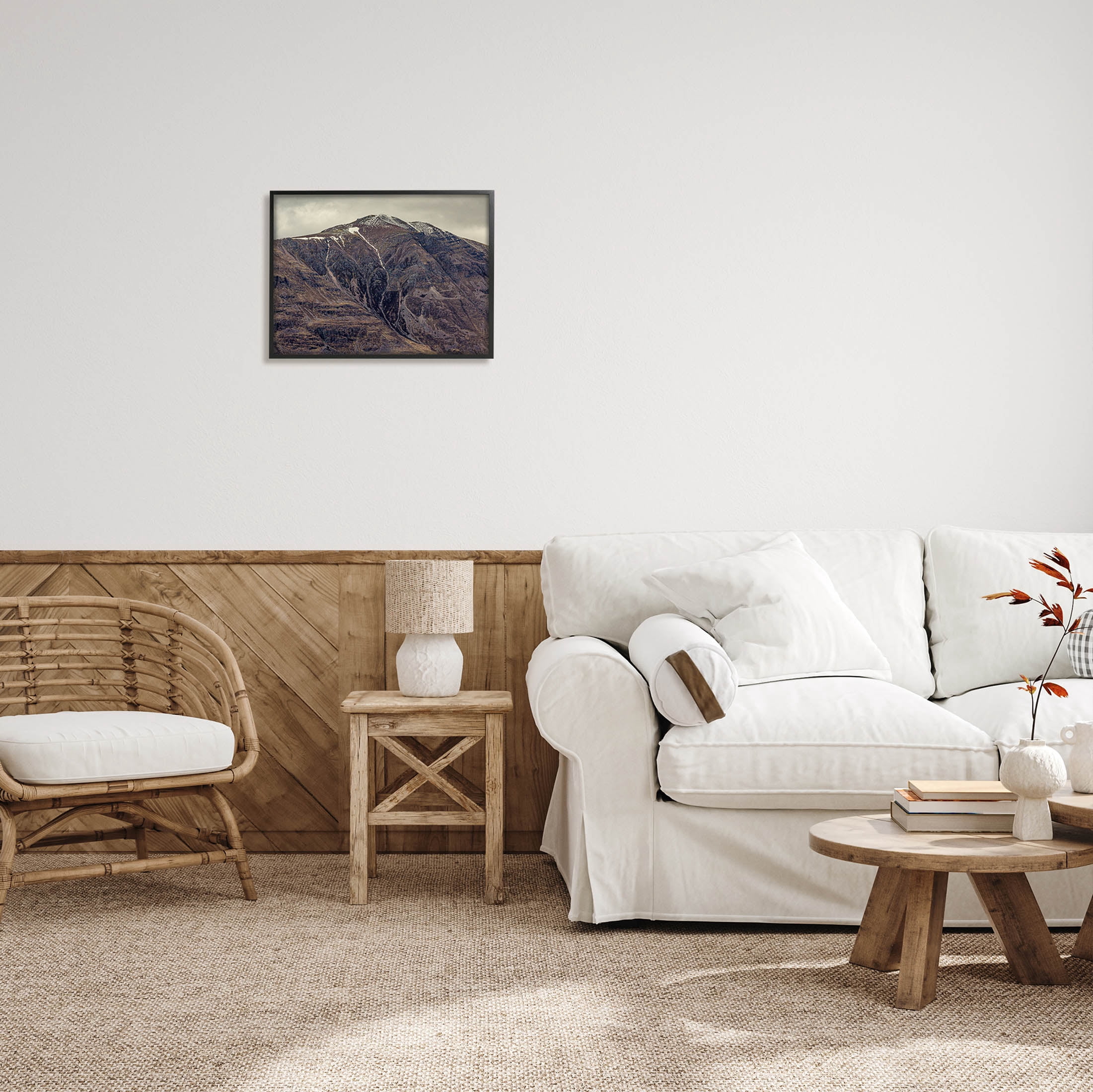 Stupell Industries Cloudy Mountain Peak Slope Photograph Black Framed Art Print Wall Art, Design by Lil' Rue