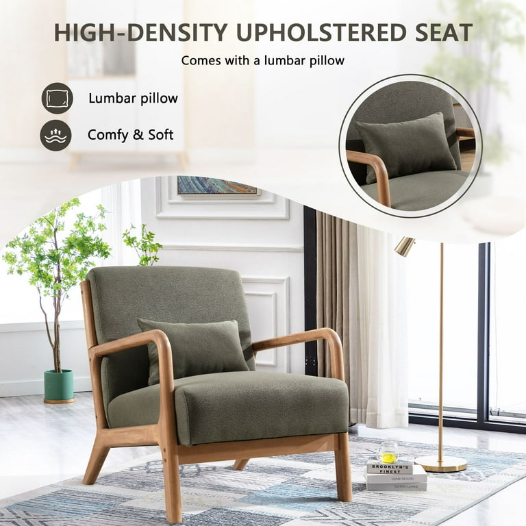 デスクチェア Mid Century Modern Accent Armchair Glitzhome Mid-century Modern Black Leatherette Accent