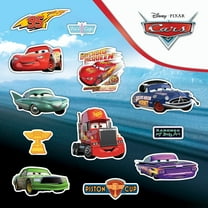 Disney Pixar Cars Decals - Set of 12 Lightning McQueen Doc Hudson Mack Chick Hicks Ramone Flo Vinyl Stickers for Car Laptop Computer Kids Water Bottle Outdoor Waterproof