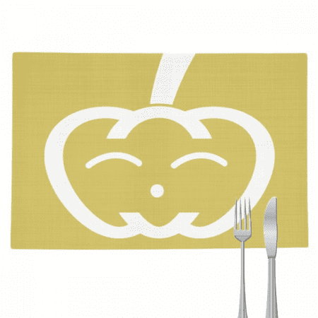 

Vegetable Expression Happy Pumpkin Body Placemat Pad Kitchen Woven Heat Resistant Cushion Rectangle
