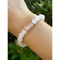 thumbnail image 4 of Rose Quartz and Selenite Crystal Bead Bracelet 8mm, Wholesale Genuine Rose Quartz Cylinder with Copper Discs Stretch Gemstone Bracelet, Gift for Men & Women (2), 4 of 9