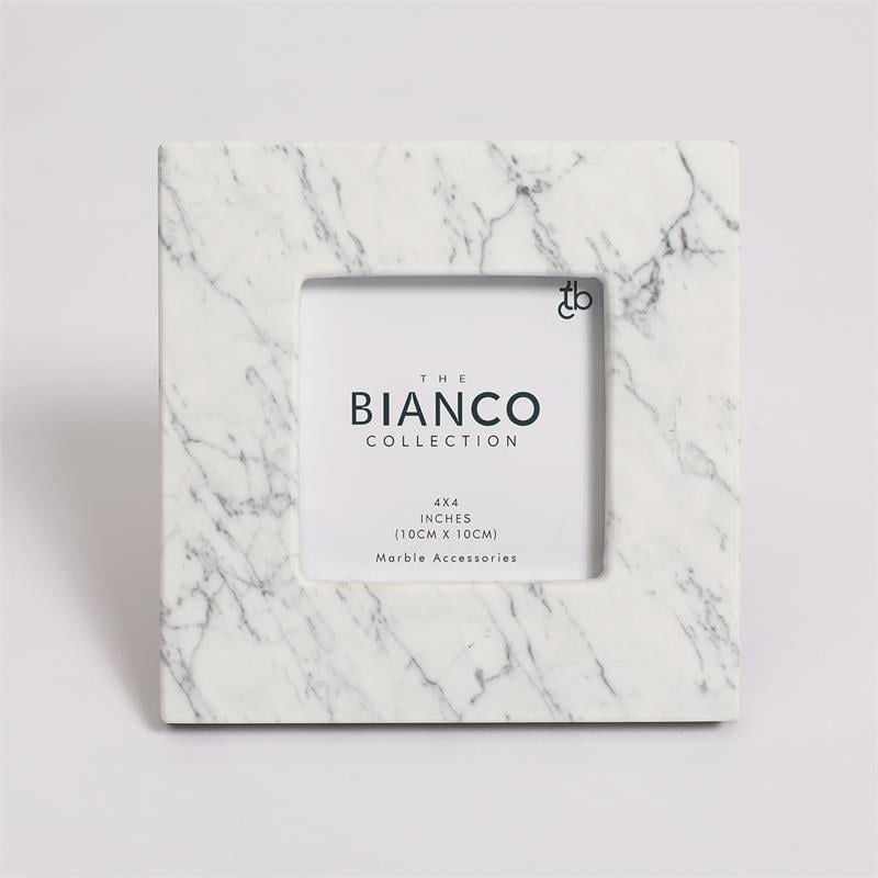 Keith 4"x4" Square Italian Carrara White Marble Picture Frame Walmart