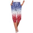 thumbnail image 1 of YDLCAFD Capris For Women Print Pants Bottom High Waist Drawstring Joggers, 1 of 5
