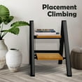 thumbnail image 6 of Aluminum Lightweight 2 Step Ladder with Anti-Slip Wide Pedal, 330lbs Capacity for Home, Kitchen, Office - Black Woodgrain, 6 of 7