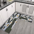 thumbnail image 3 of Practical and Comfortable Daisy Design Farmhouse Kitchen Rugs, Set of 2 - Non-Slip, Absorbent, Cushioned Anti-Fatigue Mats for Floor, Kitchen, Laundry, and Office Use, 17x30 + 17x47 inches, 3 of 7